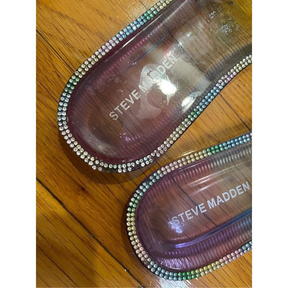 EUC Steve Madden Rhinestone Jellies 8 - Picture 4 of 6